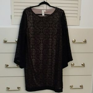 Emma & Michele Lined Black Lace Dress XL